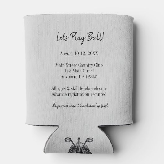 チャリティゴルフトーナメントスポーツのイベントボールクラブ 缶クーラー (裏面)