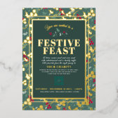 チャリティフェスティバル饗宴グリーン金ゴールドベリーのクリスマス 箔招待状 (正面)