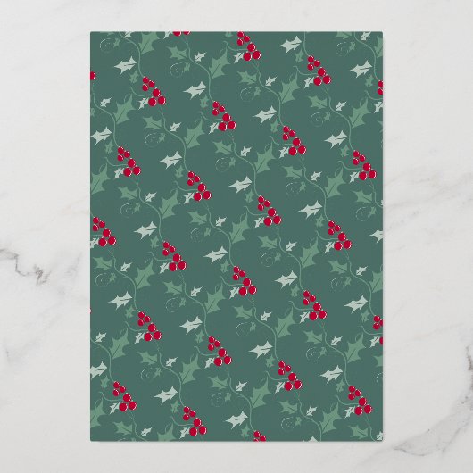 チャリティフェスティバル饗宴グリーン金ゴールドベリーのクリスマス 箔招待状 (裏面)