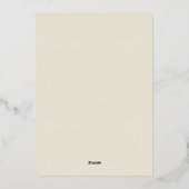 チャリティボーモダンルエレガントロゴ王室のの青金ゴールド 箔招待状 (裏面)