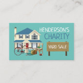 チャリティヤードセール広告イベントの名刺 名刺 (正面)