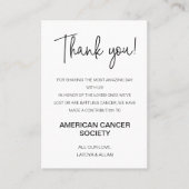 チャリティーに寄付してくれてあり結婚がとう プレイスカード (正面)