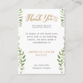 チャリティーの座席表に寄付結婚ありがとう プレイスカード (正面)