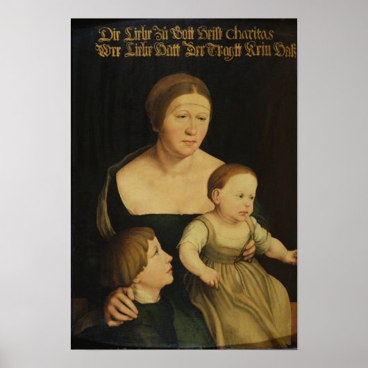 チャリティーまたはアーティストの家族， c.1528 ポスター (正面)