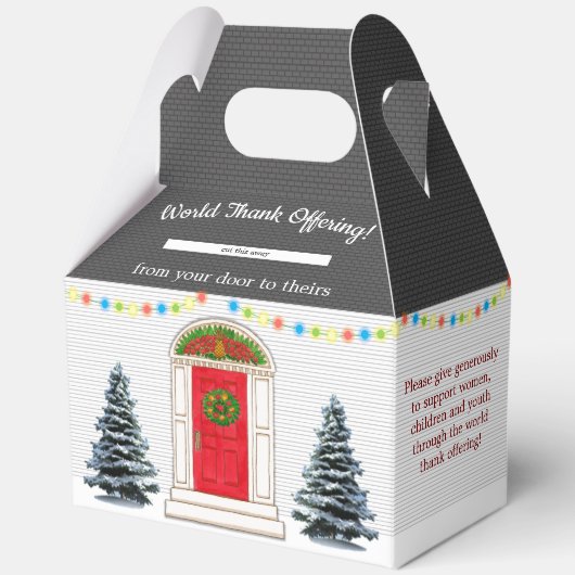 チャリティーまたはミッションのためのクリスマスコレクションボックス フェイバーボックス (正面)