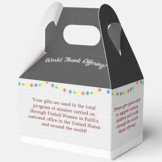 チャリティーまたはミッションのためのクリスマスコレクションボックス フェイバーボックス (裏面)