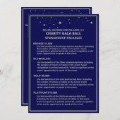 チャリティーガラボールスポンサーシップブルーシルバースター 案内状 (正面/裏面)