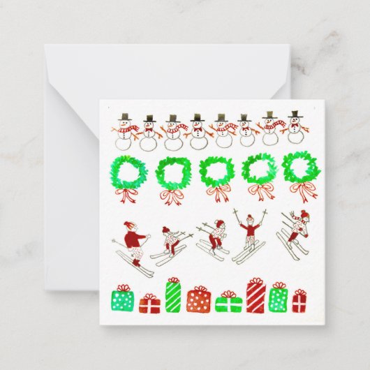 チャリティークリスマスカードのための芸術 ノートカード (正面)