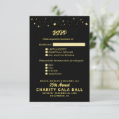 チャリティーファンドレイザーガライベントブラック金ゴールド 出欠カード (スタンド正面)