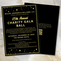 チャリティーファンドレイザーガラエレガントイベントブラック金ゴールドI