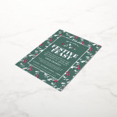 チャリティーフェスティバル饗宴クリスマスイベントグリーンシルバー 箔シーズンポストカード (回転した状態)