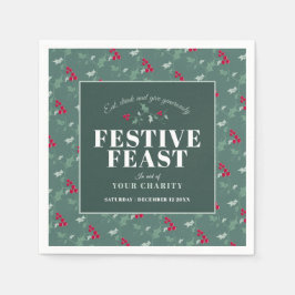 チャリティーフェスティバル饗宴グリーンクリスマスディナー スタンダードカクテルナプキン