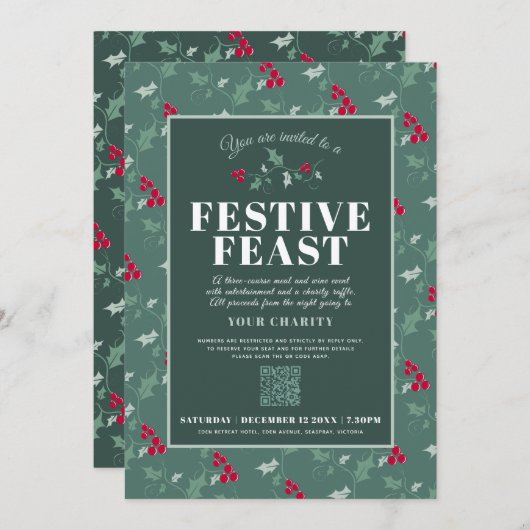 チャリティーフェスティバル饗宴グリーンクリスマスディナー 招待状 (正面/裏面)