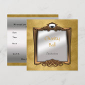 チャリティーボール ゴールド ご招待 招待状 (正面/裏面)