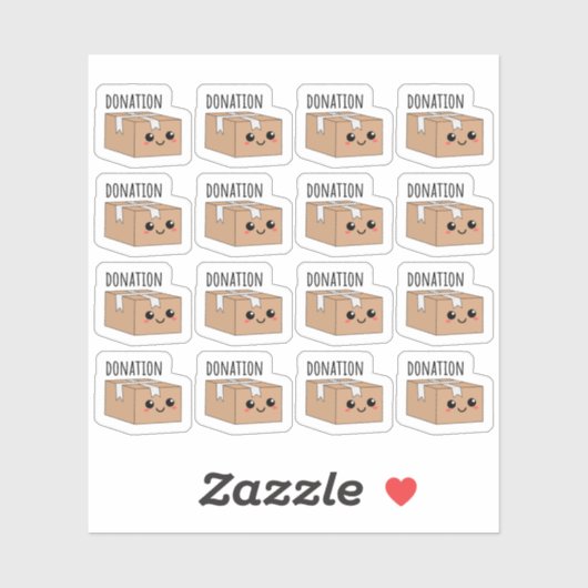 チャリティー募金箱 かわいい カードボード寄付 シール (シート)