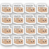 チャリティー募金箱 かわいい カードボード寄付 シール (正面)