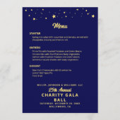 チャリティー・ガラボール・カンパニー・イベント・ブルーゴールド・エレガント メニュー (正面)