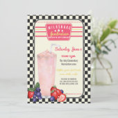 チャリティー・ファンドレイザー PTA PTO ミルクシェイク・ダイナー招待状 招待状 (スタンド正面)