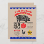 チャリティー·ブタが資金集めのPTA PTO誕生日を過ごす 招待状 (正面/裏面)