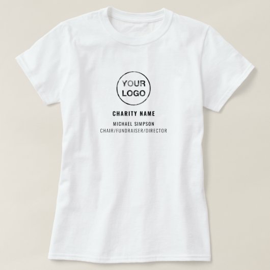 チャリティ団体や組織ロゴ、オーガナイザー Tシャツ (デザイン正面)