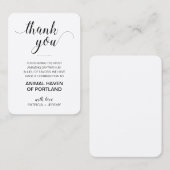 チャリティ素朴ー寄贈お礼を申し上結婚げる プレイスカード (正面/裏面)