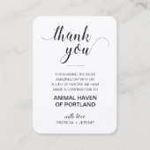 チャリティ素朴ー寄贈お礼を申し上結婚げる プレイスカード (正面)