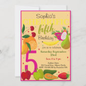 チャリフィックフルーツ子供の誕生日 招待状 (正面)