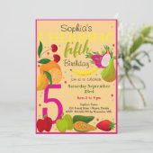 チャリフィックフルーツ子供の誕生日 招待状 (スタンド正面)