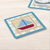 チャリヤ・ザリスによるチャイルボート スクエアペーパーコースター (アングル)