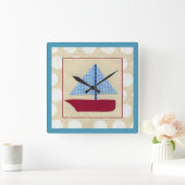 チャリヤ・ザリスによるチャイルボート スクエア壁時計 (ホーム)