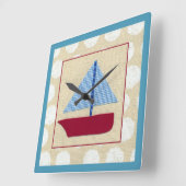 チャリヤ・ザリスによるチャイルボート スクエア壁時計 (傾斜)