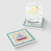 チャリヤ・ザリスによるチャイルボート ストーンコースター (横)