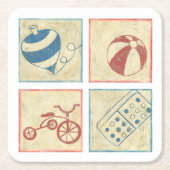 チャリヤ・ザリスによる子供のおもちゃについて スクエアペーパーコースター (正面)