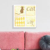 チャリヤ・ザリスによる茶色の猫と黄色の鳥 キャンバスプリント (インサイチュ (リビング))