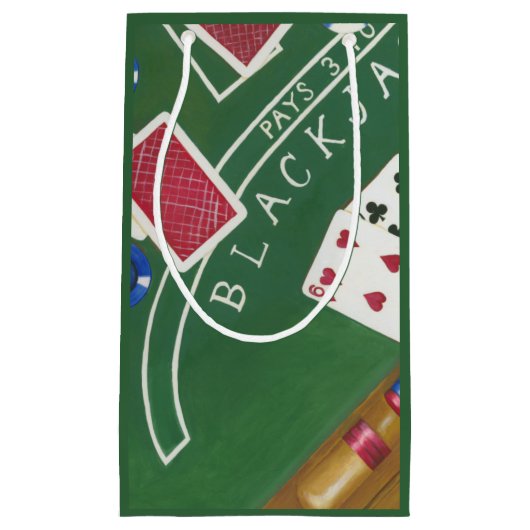 チャリリア・ザリスによるブラックジャックとチップのゲーム スモールペーパーバッグ (正面)