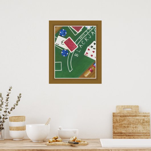 チャリリア・ザリスによるブラックジャックとチップのゲーム ポスター (キッチン)