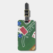 チャリリア・ザリスによるブラックジャックとチップのゲーム ラゲッジタグ (正面縦)