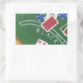 チャリリア・ザリスによるブラックジャックとチップのゲーム 長方形シール (バッグ)