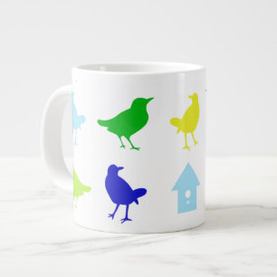 チャリリ絵画ア·ザリスの『色鳥の』 ジャンボコーヒーマグカップ