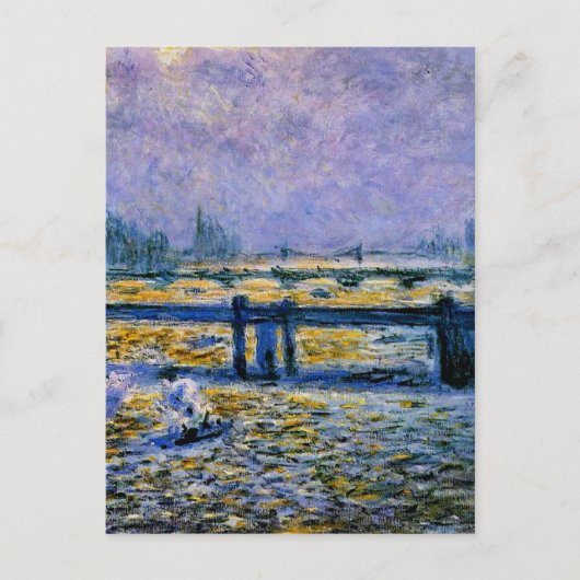 チャリングクロスブリッジ、テムズ川の反射 ポストカード (正面)