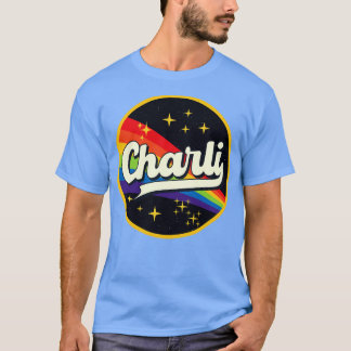 チャリーレインボーイン宇宙ヴィンテージスタイル Tシャツ