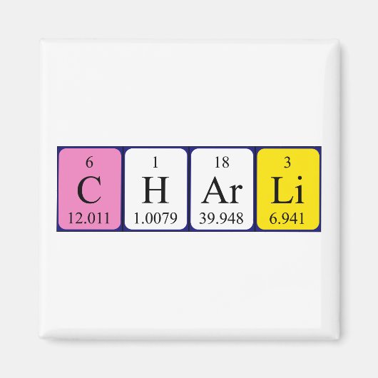 チャリ周期表名磁石 マグネット (正面)