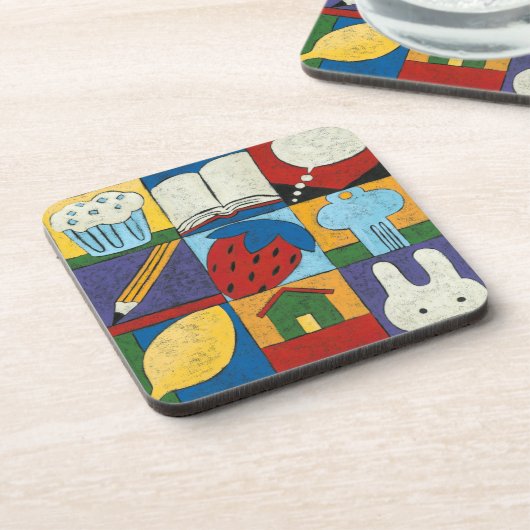 チャリ絵画ア・ザリスによる様々な物体の コースター (左側)