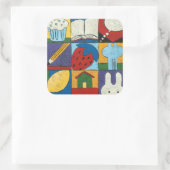 チャリ絵画ア・ザリスによる様々な物体の スクエアシール (バッグ)