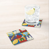 チャリ絵画ア・ザリスによる様々な物体の スクエアペーパーコースター (インサイチュ)