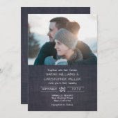 チャルクボモダンード写真結婚式招待状 招待状 (正面/裏面)