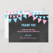 チャルクボードありがとうジェンダーリビールベビーシャワー 招待状 (正面/裏面)