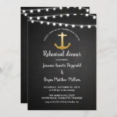 チャルクボードいかりフェイク金箔リハーサルディナー 招待状 (正面/裏面)