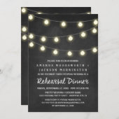 チャルクボードとライトリハーサルディナー招待状 招待状 (正面/裏面)