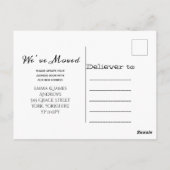 チャルクボードのお知らせはがきを引っ越しました ポストカード (裏面)